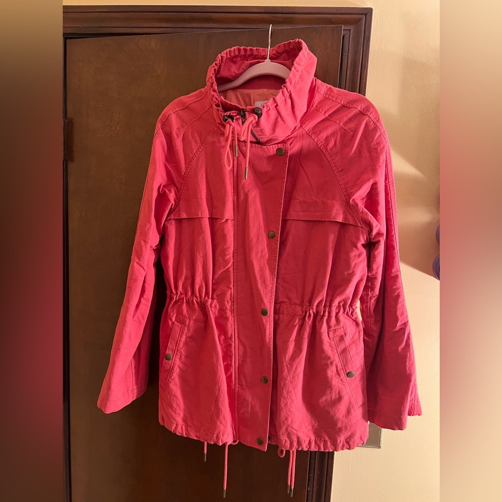 Ann Taylor Loft Coral Utility Jacket size Medium - Picture 2 of 4